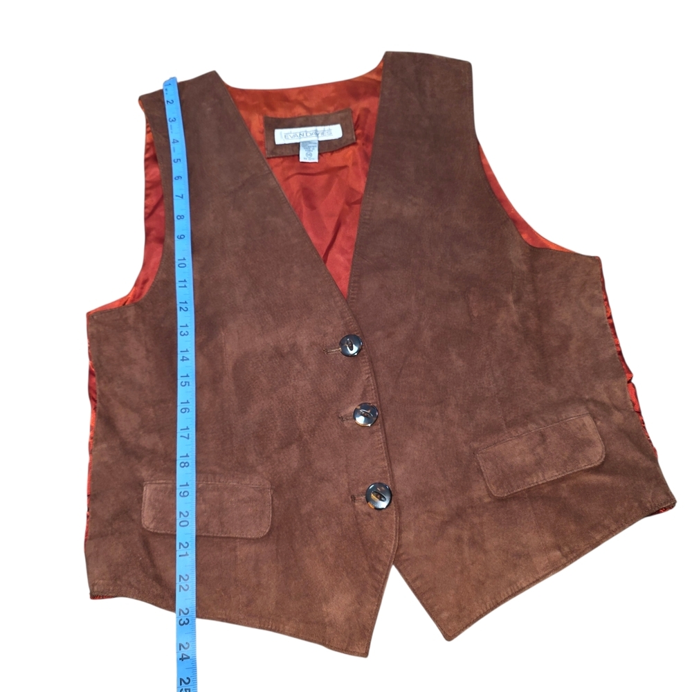Evan Davies Vintage Brown Suede Leather Vest | Western Luxe Sz 14 - Picture 5 of 7